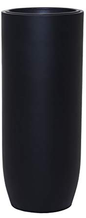 VIVANNO Pflanzgefäß Bodenvase SOLERIO Fiberglas Schwarz Matt 80x33 cm, Frostsicher & Wetterfest, für Drinnen und Draußen, Garten Terrasse Balkon