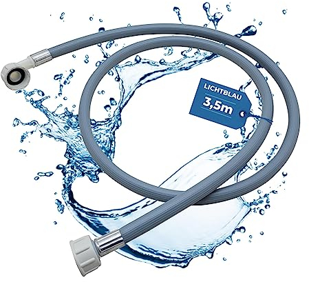 Lichtblau 2964 Inlet Hose for Washing Machine, Dishwasher, Connection Size 3.5 m, 3/4 Inch Angle/Straight Including Seal, Universal Water Inlet Hose Manufacturer Independent