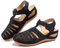 Sandale Femme Compensées Confort Mules Été Et Nu-Pieds Plateforme Plate Chaussures Bout Fermé Sandale Bride Cheville 1 Noir 39 EU