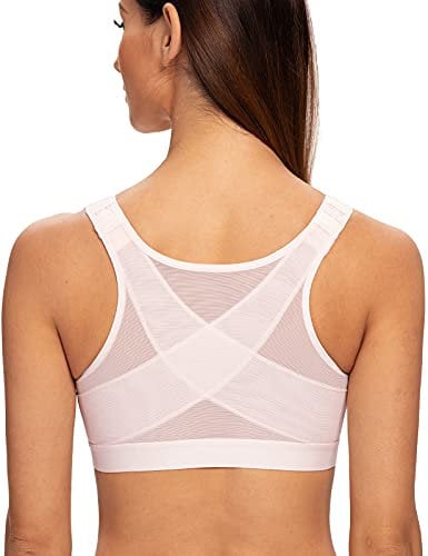 MELENECA Femme Soutien-Gorge Fermeture Devant Posture sans Armatures Rose Clair 120B