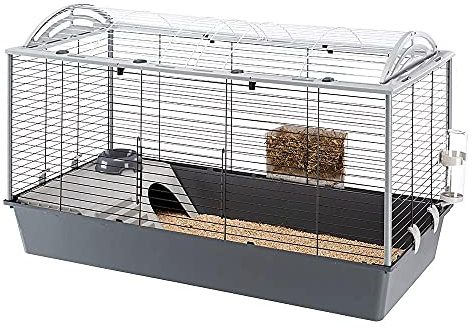 Käfig für Kaninchen und Meerschweinchen CASITA 120H mit abgerundetem Dach, inklusive Zubehör