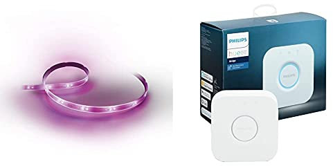 Philips Hue Lightstrip Plus [2m] White & Colour Ambiance Smart LED Kit with Bluetooth + Bridge. Works with Alexa, Google Assistant and Apple Homekit
