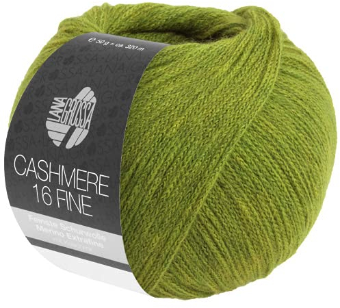 LANA GROSSA Cashmere 16 Fine | Aus Kaschmir- und Merinowolle | Handstrickgarn aus 80% Schurwolle (Merino extrafine), 10% Kaschmir & Polyamid | 50g Wolle zum Stricken & Häkeln | 320m Garn FB 42
