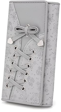 UTO Damen RFID Blocking Wallet Pouch Doppelknoten Schickes Design Kunstleder Für Laptop 13 Plus