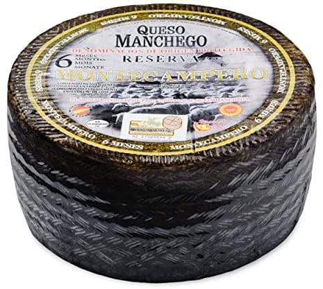 Hymor QUESO MANCHEGO Reserva - 1x 3kg - spanischer Schafs-Käse, 6 Monate gereift, D.O. PDO Hartkäse aus La Mancha von Montecampero passt zu Tapas Rioja-Tempranillo-Verdejo-Rotwein & Käseplatte
