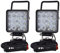 PICAA 2 pièces 4 pouces 48W Carré Phare de Travail Led avec Aimanté, 12v 24v Projecteur LED Voiture Feux de Travail Lampe de Travail pour Camion Tracteur ATV SUV 4x4