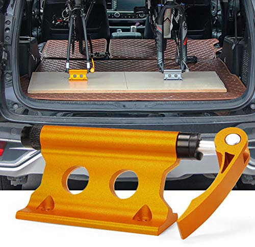 CXOYLL Bike Block Fork Mount w/Quick-Release Lever, Aluminum Alloy Bicycle Front Fork Fixed Clip Luggage Rack for Truck Bed/Trailer/Van, Vertical or Horizontal Mounted (Yellow)