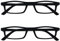OPULIZE Ted Lesebrille 2er Pack Schmaler Matt Leichter Rahmen Schwarz Federscharniere Kratzfest Herren Damen RR17-1 +1.00