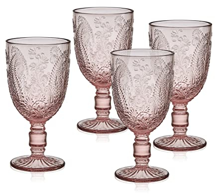 Fitz and Floyd Maddi Wine Goblet, Set of 4, Blush
