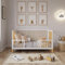 Love For Sleep Babybett Beistellbett 140x70cm mit Sicherheitsbarriere Umwandelbar Weiß-Kiefer Alex Kinderbett Baby Bett Holz - Kinderbett Babybett, Mitwachsend Gitterbett Baby Bed