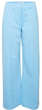 ICHI IHKATE SUS Office Wide PA Damen Hose Stoffhose mit Stretch gerader Schnitt, Größe:L, Farbe:Little Boy Blue (164132)