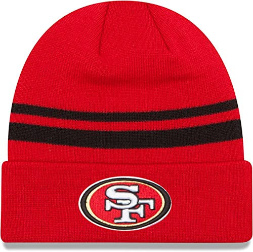 New Era Offizielle NFL Strickmütze für Erwachsene, klassisch, gestreift, für kaltes Wetter, San Francisco 49Ers, Einheitsgr��e