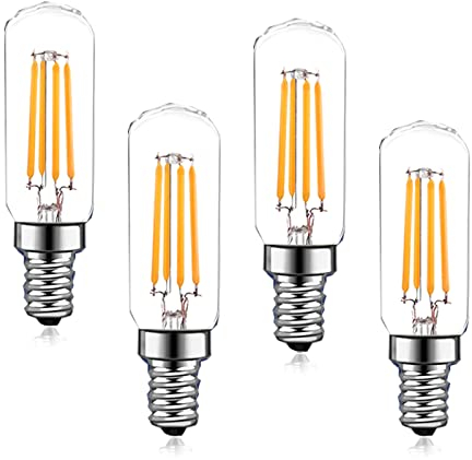 Y.W.Licht 4W T25 E14 LED Bulb 12V Warm White 2700K Edison Tube Filament Vintage Light Equivalent to 40W Halogen Lamp for Salt Lamp Cooker Hood RV Camper Marine (Pack of 4, Non Dimmable)