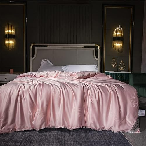 Steppdecke für Damen, erstklassige rosa Seide, Schönheit, Naturseide, Bettdecke, Füllung, Seide, Sommer, Winter, Queen-Size-Bett, Bettwäsche in (Argento 200 x 230 cm)
