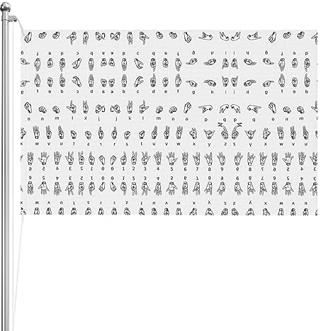 Schildsprache Alphabet langlebige doppelseitige Outdoor-Flaggen 12,7 x 20,3 cm für Büro und Zuhause, perfekt patriotische Outdoor-Flagge