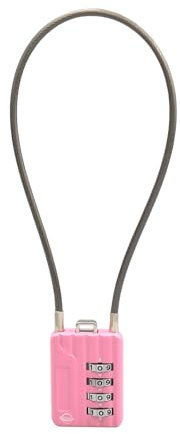 SISAV Cadenas à combinaison à 4 chiffres pour casier de gym, casque, armoire de classement, boîte à outils, valise, sac à dos, câble de 3 mm de diamètre, rose