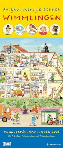 Wimmlingen 2025 – Mega-Familienkalender mit 7 Spalten – Mit 2 Stundenplänen und Ferientabelle – Hochformat 30,0 x 70,0 cm