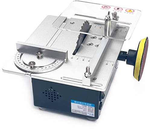 Durable Mini Hobby Table Saw for PCB Cutting - 4500 RPM Speed Control, Miter Gauge Included - Ideal for DIY Wooden Model Crafts - By Mini Saw