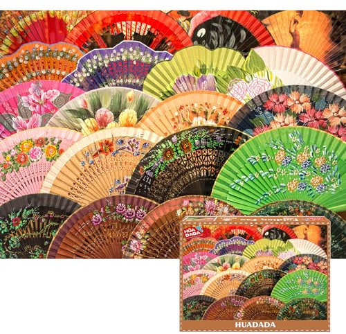 HUADADA 1000 Teile Puzzle für Erwachsene- Impossible Puzzle Geschenk, Clevere Rätsel (Bunter Fächer)