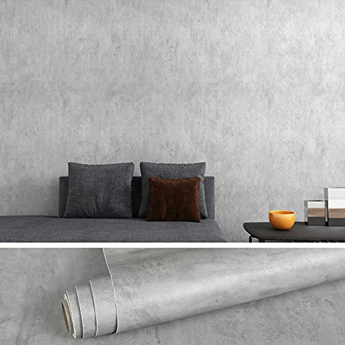 VEELIKE Papel Pintado Hormigon Gris Grueso Papel Adhesivo Cemento Industrial Papel Autoadhesivo Pared Salon Papel Tapiz Dormitorio Papel Pared Decorativo Habitacion Cocina Lavable Baño 40cm×300cm
