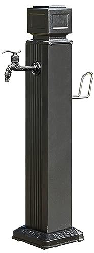 Freestanding Garden Water Column, Outdoor Patio Water Faucet Post/Courtyard Fountain Tap Pillar with Spout & Hose Rack, Anti-Freezing Retro Watering Irrigation Systems Stand