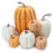 DOJoykey 7 Calabazas Artificiales Amarillas y Blancas, decoración de otoño para Acción de Gracias, Halloween, Decoraciones de Festivales navideños