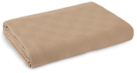 Morbidissimi Copriletto Leggero Happy in Piquet di Puro Cotone, Tinta Unita, Ideale per Primavera e Estate, Copri Letto Pratico Confortevole e Traspirante Singolo 170x260 cm Tortora