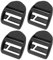 EOWVISN 4 Black Nylon Backpack Accessory Fixing Buckles, 4Cm X 3Cm X 2.2Cm, Suitable For Backpacks, Luggage Bags, Seat Belts, Pet Leashes