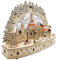 Wichtelstube-Kollektion LED Schwibbogen Seiffener Kirche Weihnachtsmarkt Winterlandschaft, Lichterbogen indirekt beleuchtet Schwippbogen Echtholz beidseitig bemalt