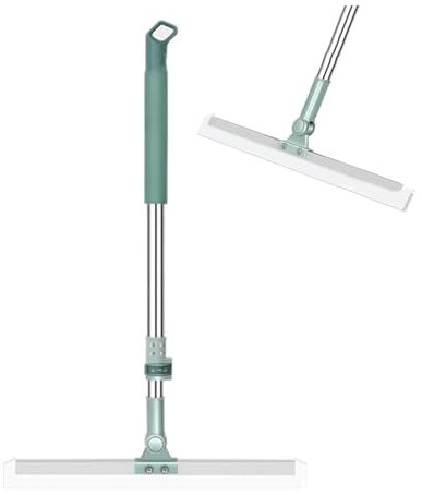 Retractable Silicone Floor Scraper Bathroom Wiper, Silicone Scraper Broom, Household Silicone Wiper Floor Squeegee Non-Stick Hair Sweeping Tool for Glass, Tile, Bathroom, Kitchen (52CM)