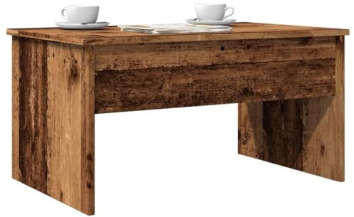 Homgoday Couchtisch, Eiche antik, 80 x 50,5 x 41,5 cm, Spanplatte, moderner Wohnzimmertisch, Couchtisch, für Büro und Schlafzimmer