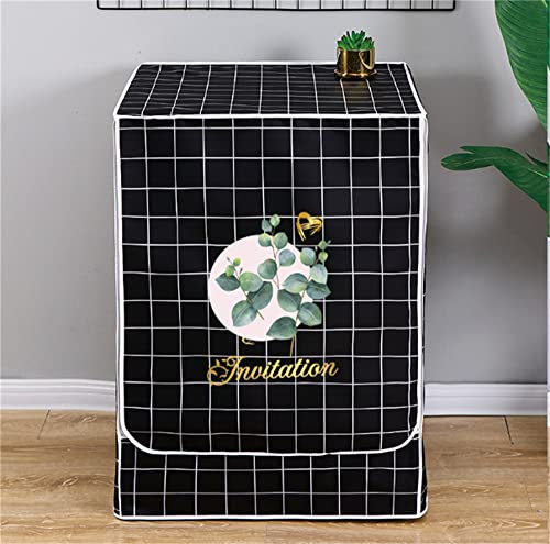 YOWGBVWC Funda Impermeable para Lavadora de Carga Frontal, a Prueba de Polvo, diseño Minimalista a Cuadros para lavadoras y secadoras de 8 a 10 kg, Elegante Protector para Secadora con función de Pro