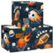 HUUMONSS 11.8 Sport Balls Basketball Storage Cube Organizer Rugby Football Clothes Storage Basket Bin for Closet Shelf Ball Game Flame Nursery Kid Room Book Toy Chest, 3Pcs