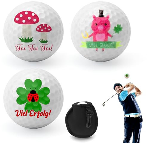 VOSSOT 3er Golfbälle Personalisiert, Happy Birthday Golf Geschenke für Golfer, Geschenke Set lustige Golfbälle Einzeln, Golf Balls Geschenkidee für Golffans Männer Geschenk