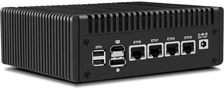CWWK Mini PC N150 (Upgraded N100) Firewall Appliance, OPNsense Mini Computer with 4 Port i226-V 2.5GbE LAN, F4 Fanless Micro PC DDR5 8GB RAM 256GB SSD, PCIe3.0 x4, 2-Display, TF