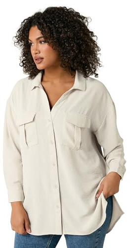 EVANS Curve Utility Pocket Shirt - Women's - Plus Size Curve