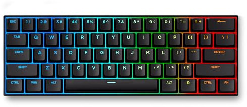 MCHOSE ACE60 HE Clavier 8000Hz Rapid Trigger, Précision RT de 0,01 mm, Clavier Gamer Filaire 60% avec Interrupteur Magnétique, Actionnement Réglable, SOCD et Snap Key, Noir