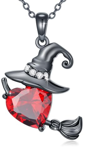 Waysles Gothic Halskette 925 Sterling Silber Verstellbar Gotik Anhänger Mystischer Dunkler Schmuck Geschenk für Frauen Halloween Party Accessoire