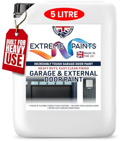 TRADE SUPPLIES UK - Extreme External Garage Door Paint - Gloss Enamel for Metal & Timber Door - Corrosion & Rust-Resistant - Light grey 5