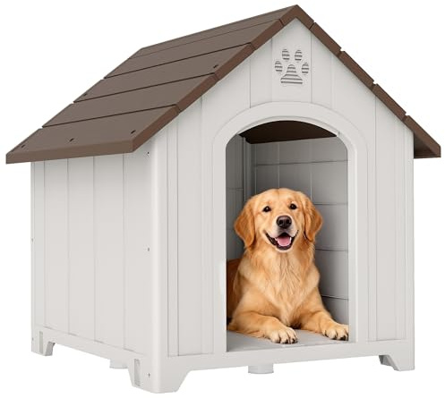 PawHut Caseta para Perros Exterior Impermeable 88x79x89 cm Marrón Oscuro