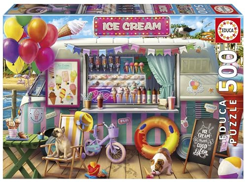 Educa - 500-teiliges Kinderpuzzle | Eiswagen | Maße: 48 x 34 cm | Ab 11 Jahren (20546)
