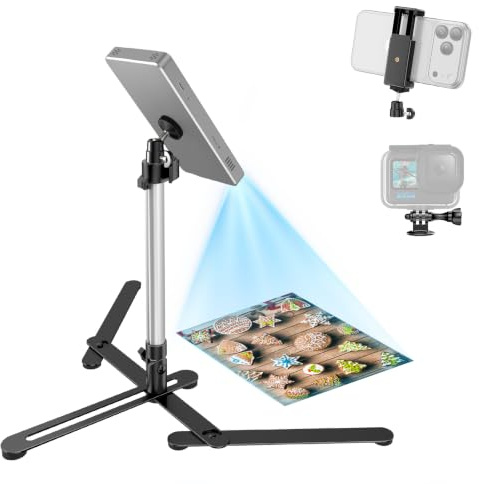 TiMOVO Trípode Aéreo para Mini Proyector | Resistente, Rotación de 360°, Soporte Aéreo para Teléfono para Decorar Galletas, Transmisión en Vivo, Cocina