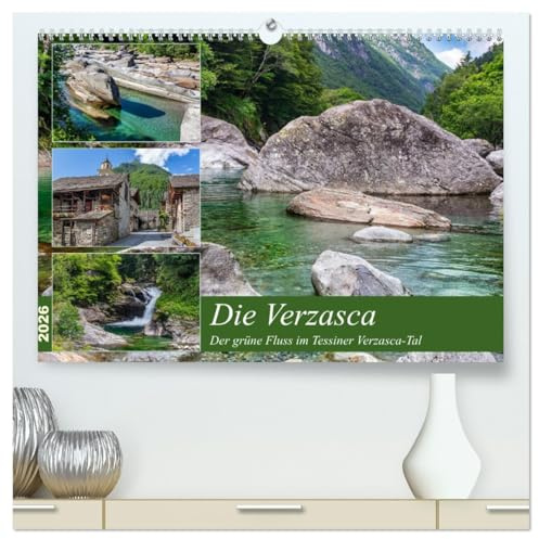 Der grüne Fluss (hochwertiger Premium Wandkalender 2026 DIN A2 quer), Kunstdruck in Hochglanz: Traumhafte Impressionen aus dem Verzascatal im Tessin (CALVENDO Orte)