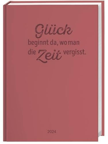 Kalenderbuch Spruch A5. Roter Taschenkalender 2024 mit motivierenden Sprüchen. Praktischer Buch-Kalender für Termine und To-dos. Handlicher Terminkalender A5
