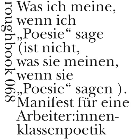 Manifest für eine Arbeiter:innenklassenpoetik (roughbooks)