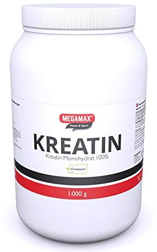 MEGAMAX Kreatin Pulver 1 kg -hochdosiert reines Creatin Monohydrat Creapure