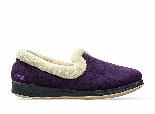 Padders Repose EE Wide Fitting Womens Memory Foam Slippers (5, Lilac, numeric_5)