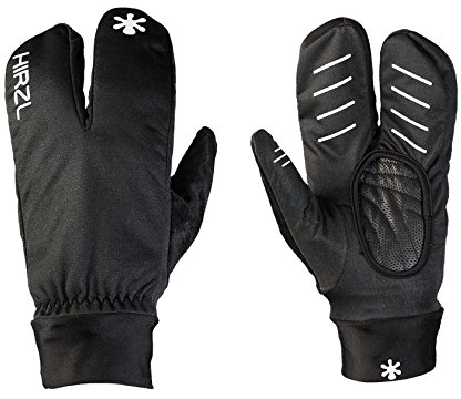HIRZL Finger Jacket, Überzieh-Handschuh Radsport Unisex (M, Black)