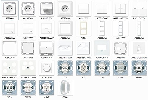 Jung AS500 - Embellecedores para interruptores y enchufes, color blanco