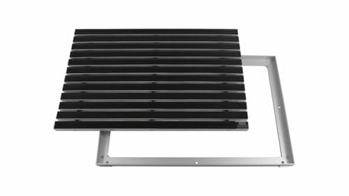 EMCO Eingangsmatte DIPLOMAT Gummi schwarz 22mm + ALU Rahmen Schmutzfangmatte Fußabtreter Antirutschmatte, Größe:750 x 500 mm